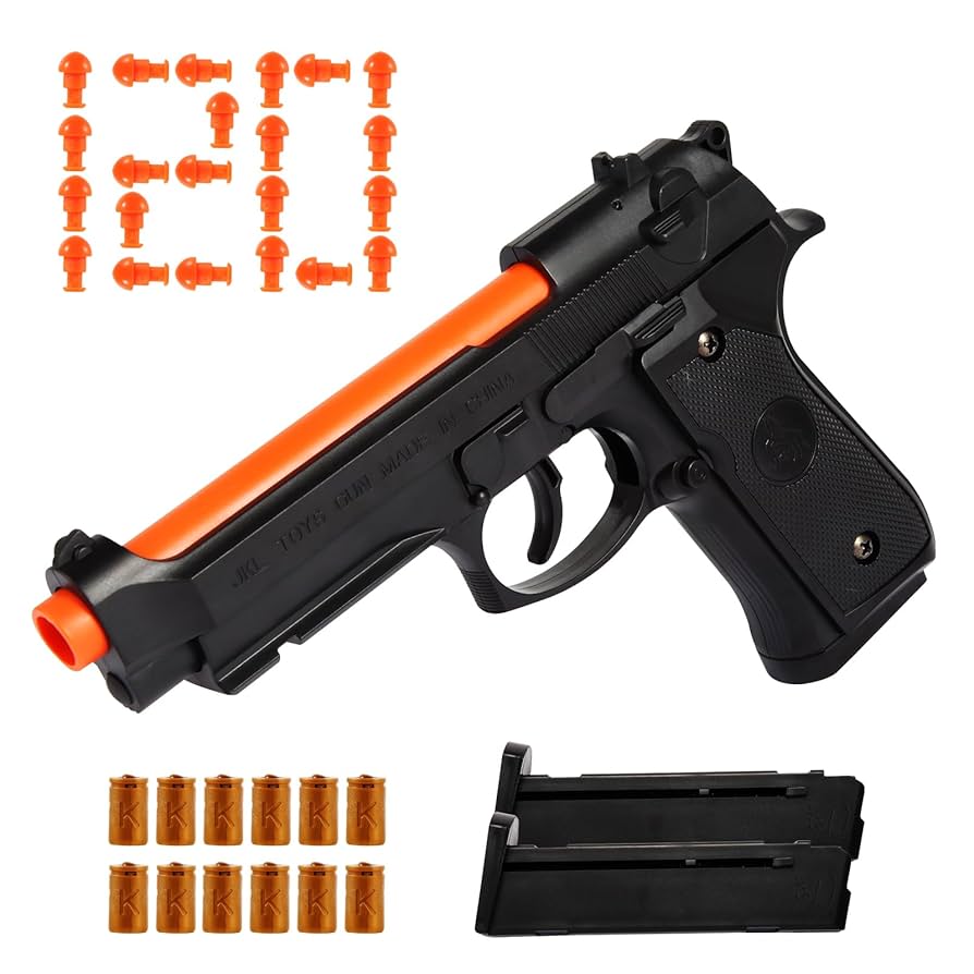 Amazon.com: SYAMZZMS Shell Ejecting Toy Gun – Soft Bullet